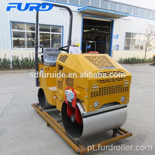 Mini rolos compactadores de cilindro duplo hidráulico com CVT (FYL-860)